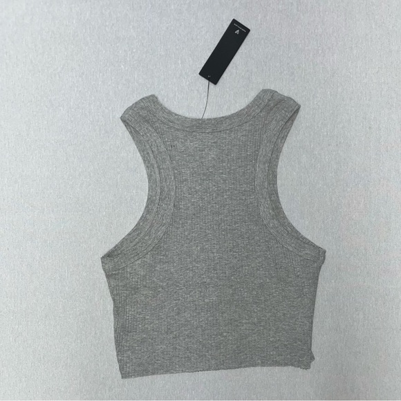 Lulus Grey Ribbed Crop Tank Top - Picture 4 of 10